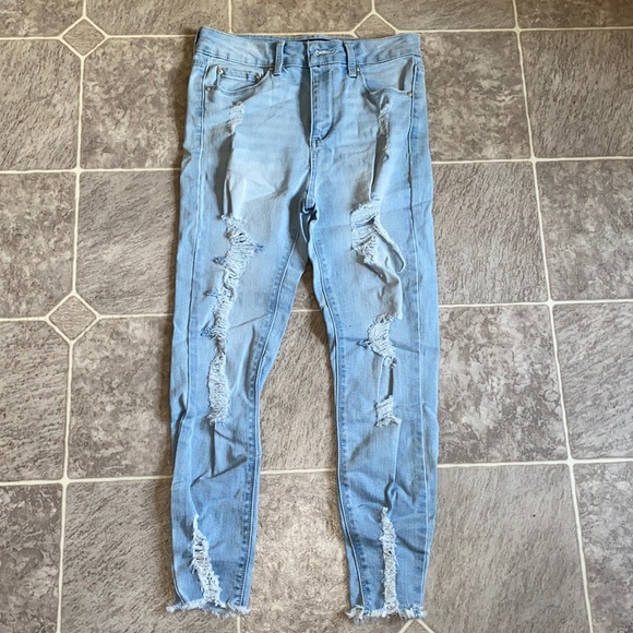 Indigo Rein Denim - Indigo Rein Distressed High Waisted Jeans 7/27